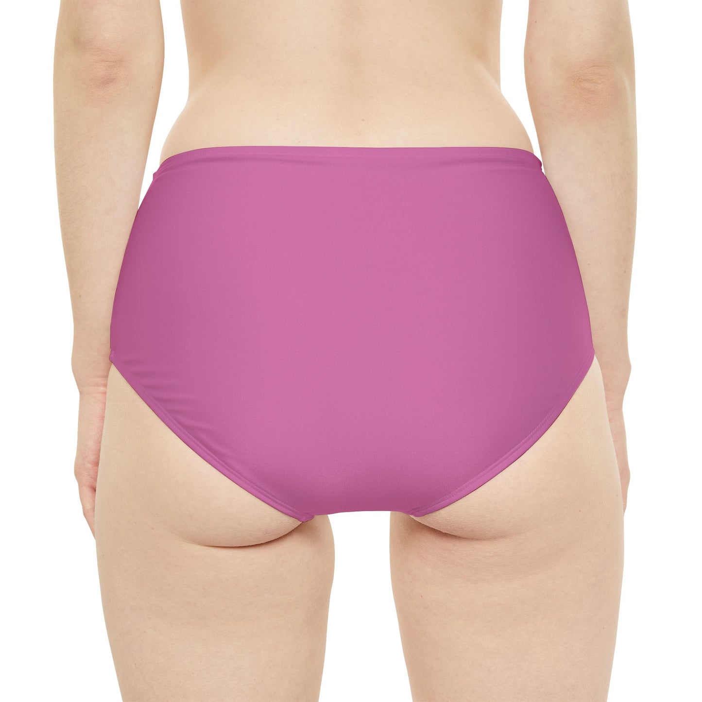 Pink High-Waist Hipster Bikini Bottom (AOP)