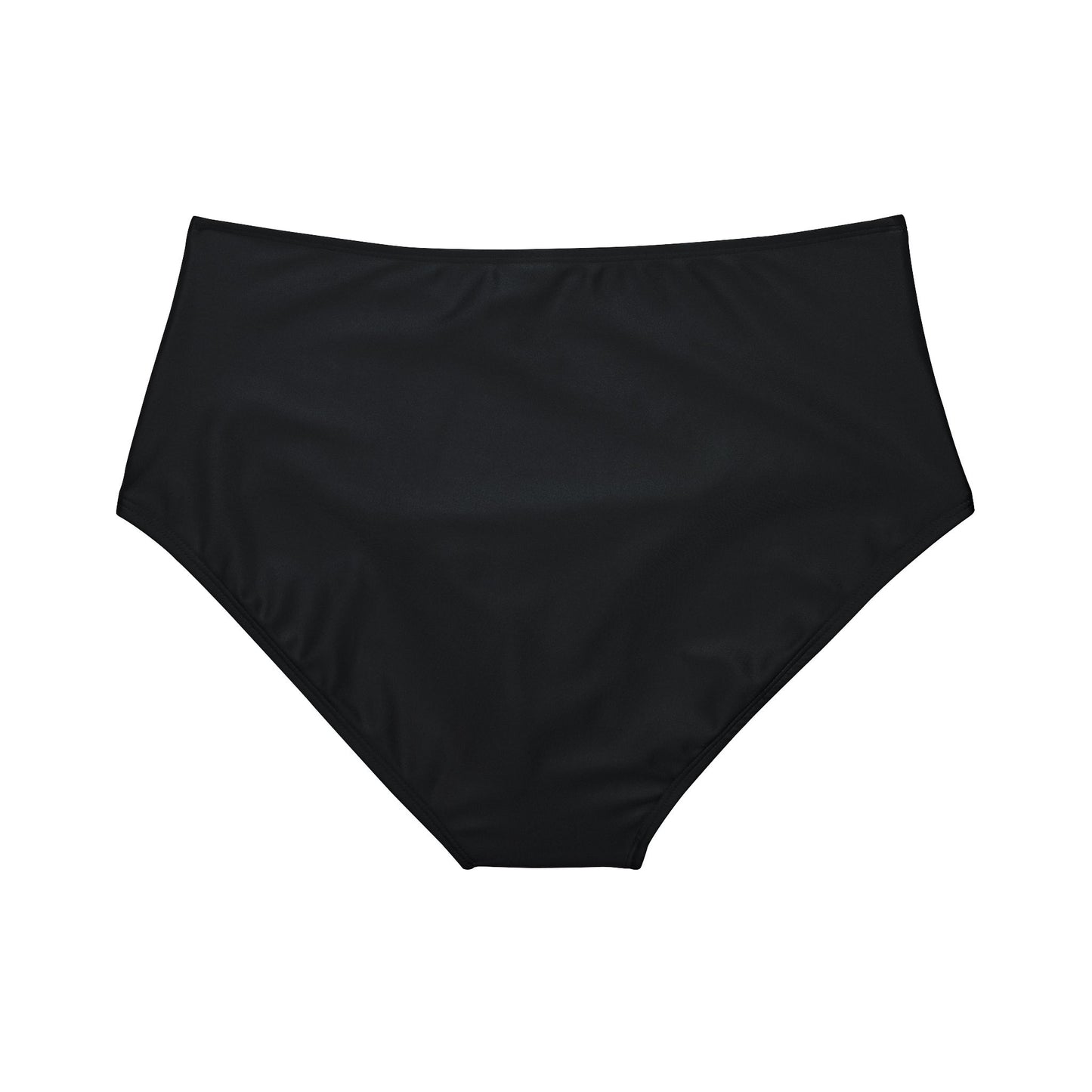 Black High-Waist Hipster Bikini Bottom (AOP)