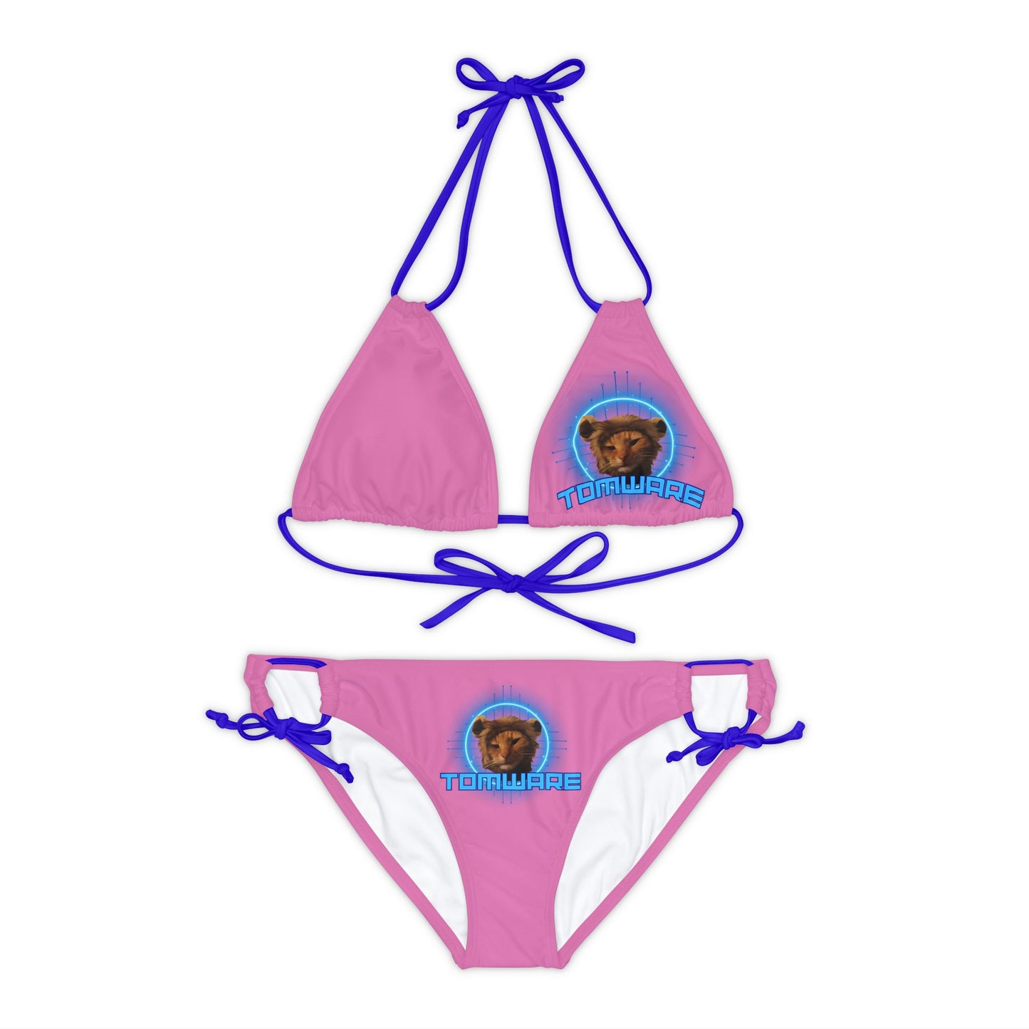 Pink Strappy Bikini Set (AOP)