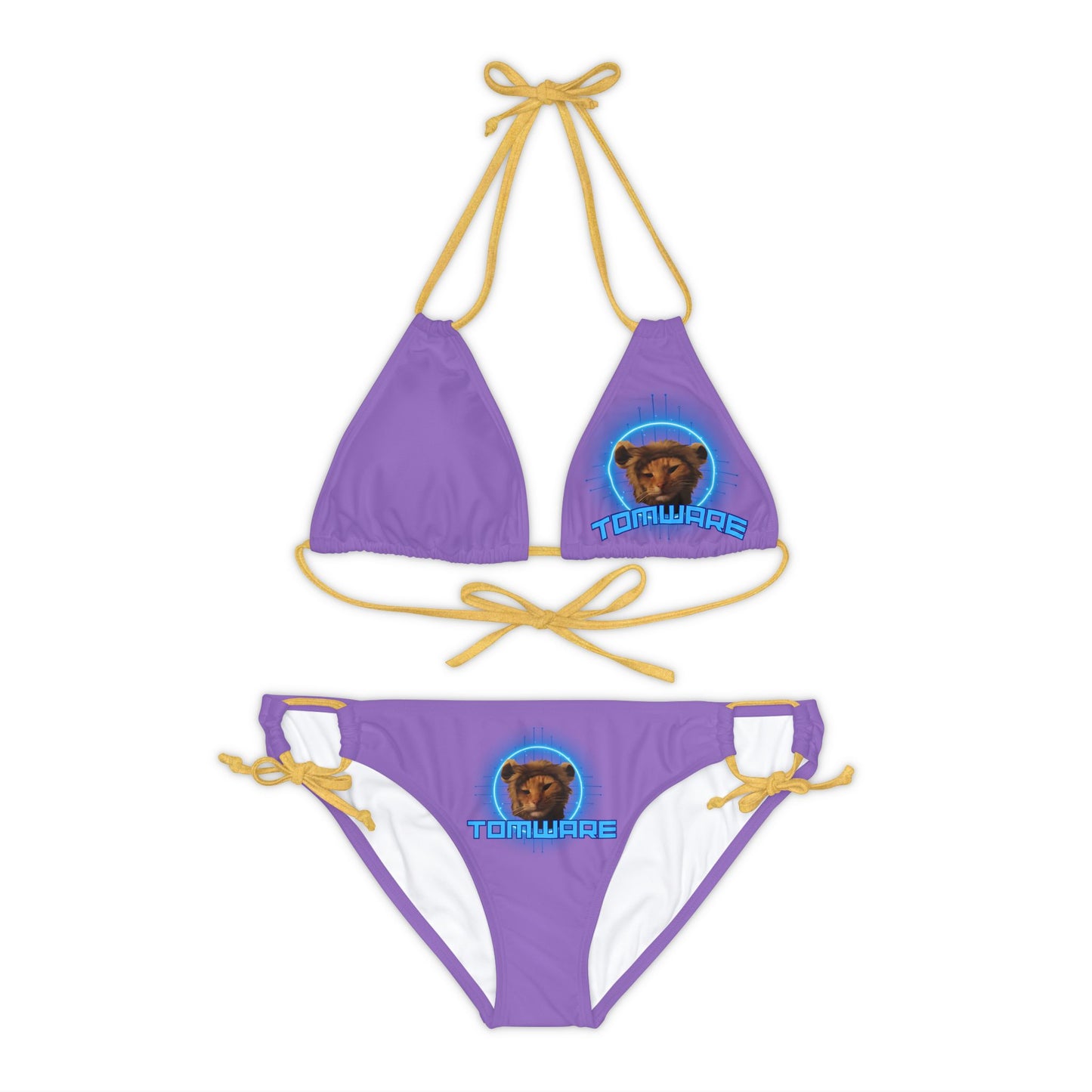 Purple Strappy Bikini Set (AOP)