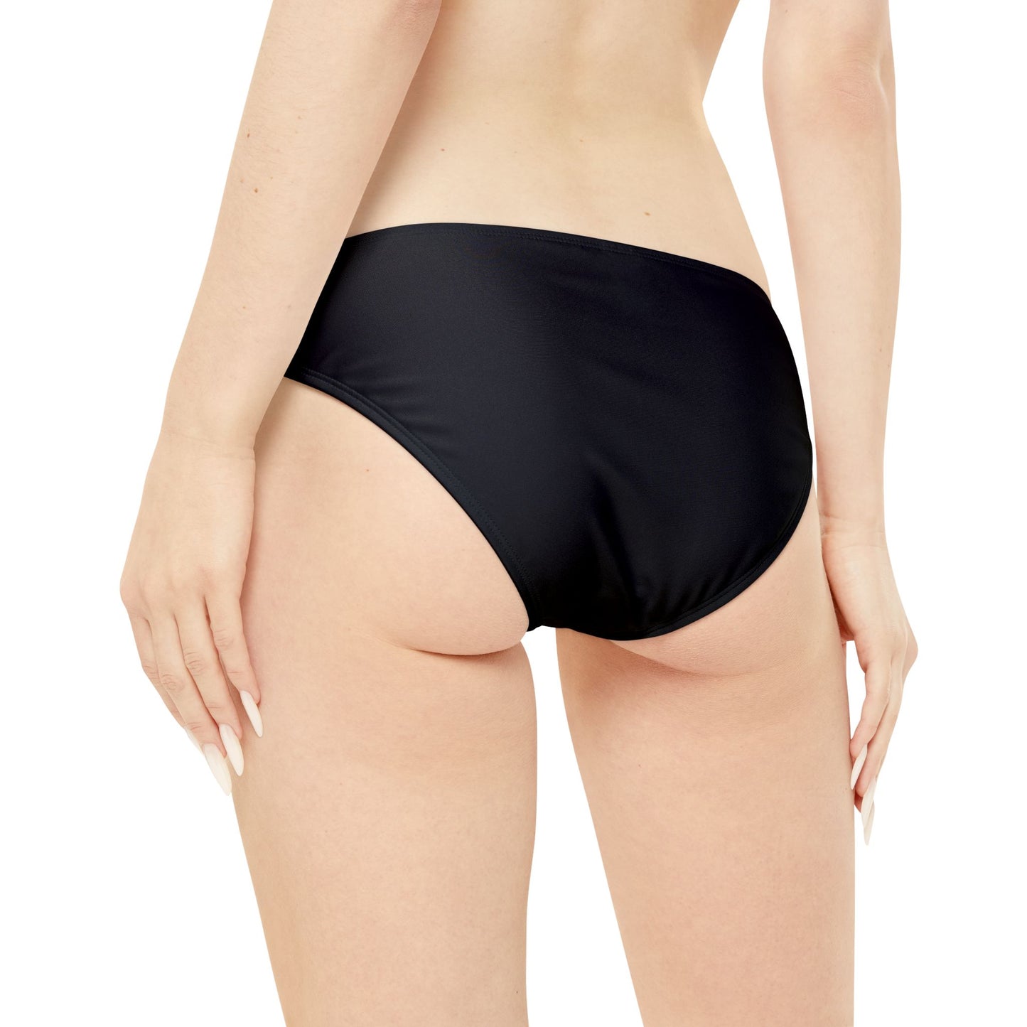 Black Loop Tie Side Bikini Bottom (AOP)