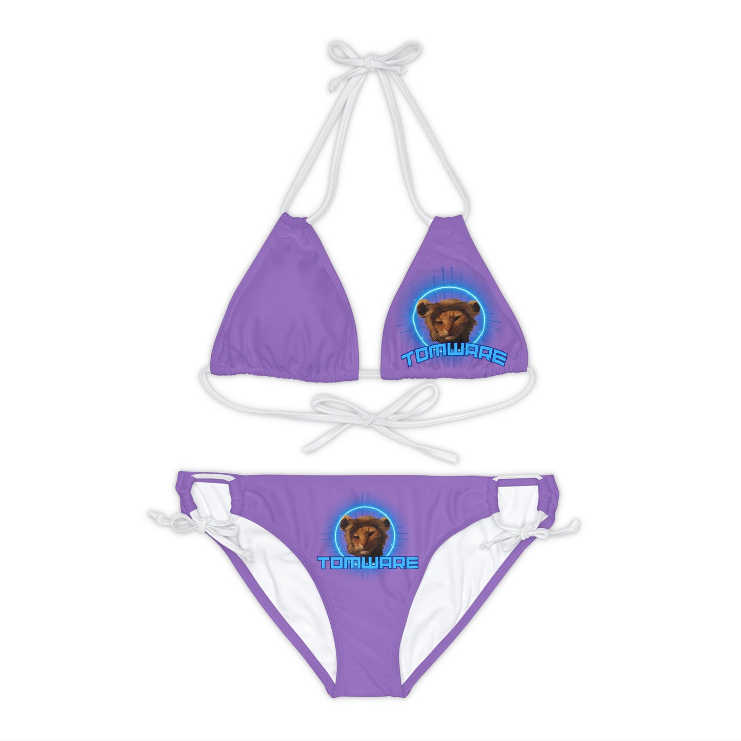 Purple Strappy Bikini Set (AOP)