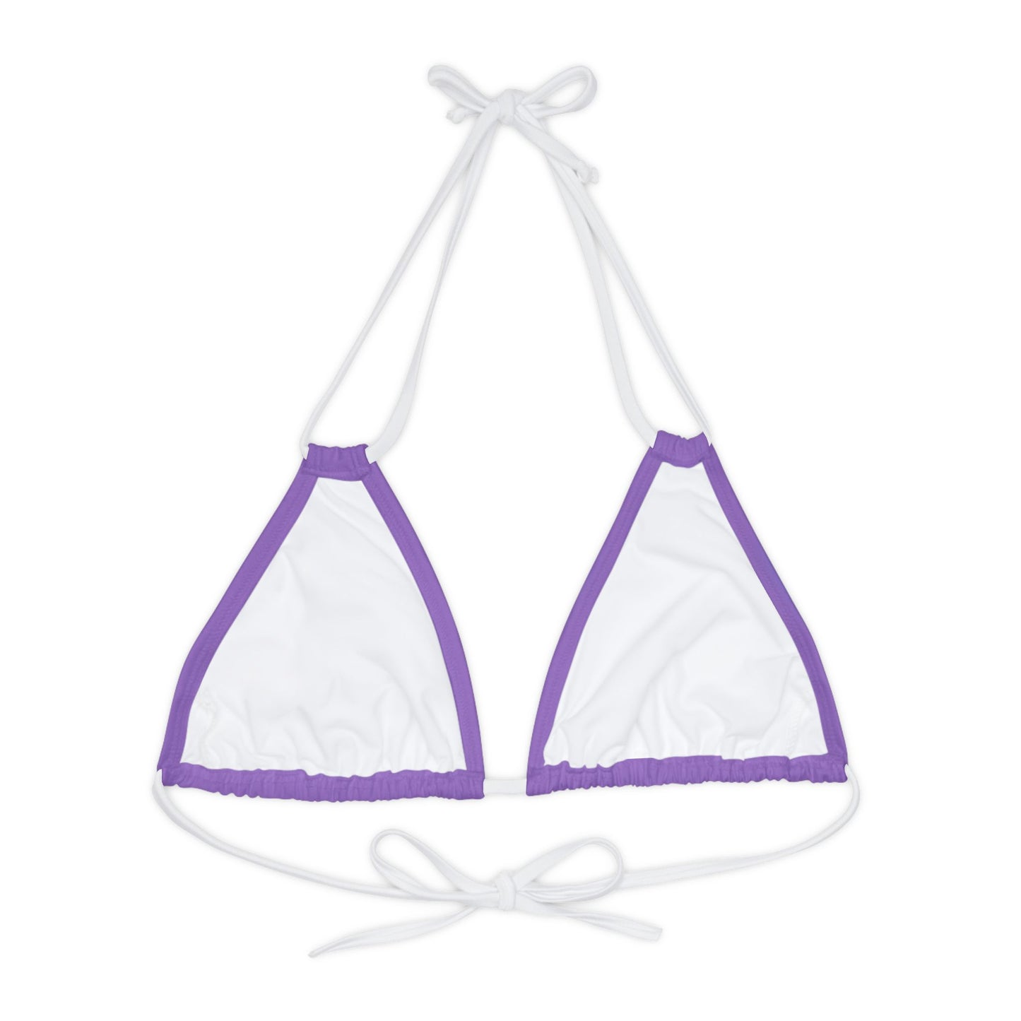 Purple Strappy Triangle Bikini Top (AOP)