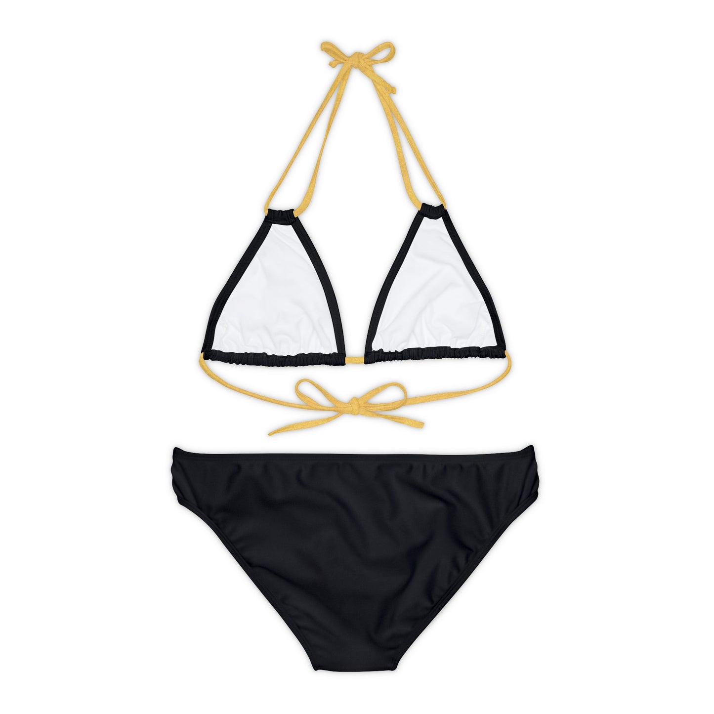 Black Strappy Bikini Set (AOP)