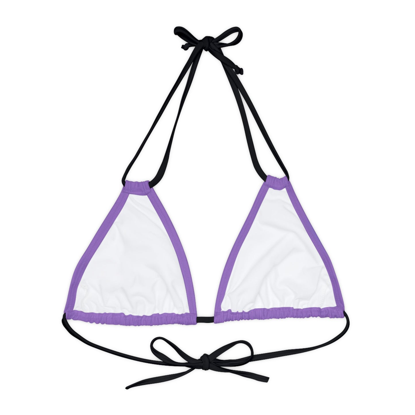 Purple Strappy Triangle Bikini Top (AOP)