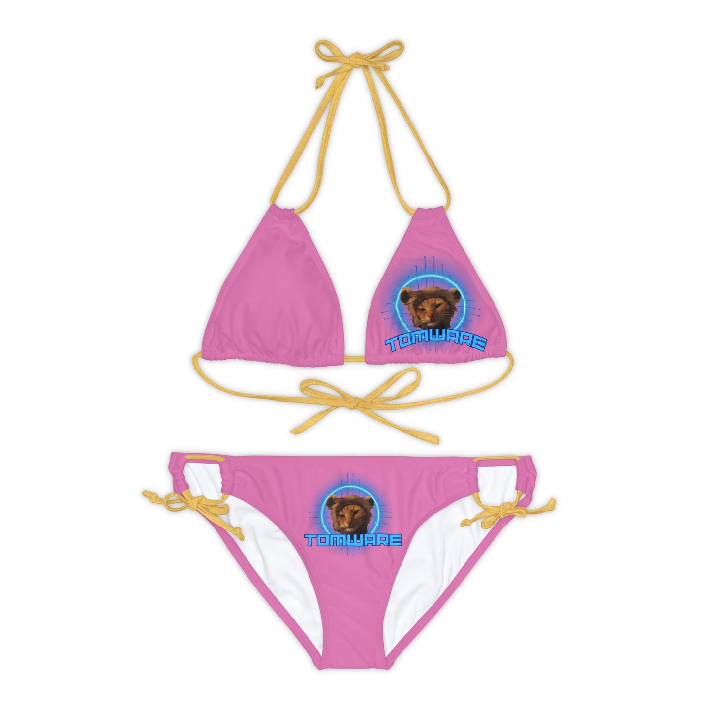 Pink Strappy Bikini Set (AOP)